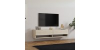 Έπιπλο τηλεόρασης επιτοίχιο Arges Megapap χρώμα travertine 140x29,6x30εκ.
