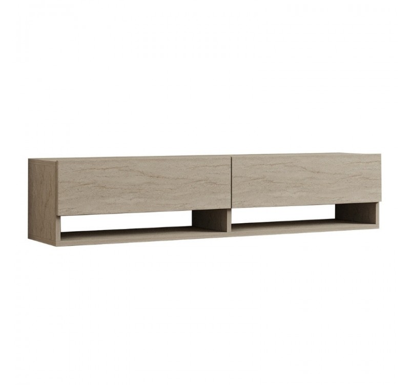 Έπιπλο τηλεόρασης επιτοίχιο Arges Megapap χρώμα travertine 140x29,6x30εκ.