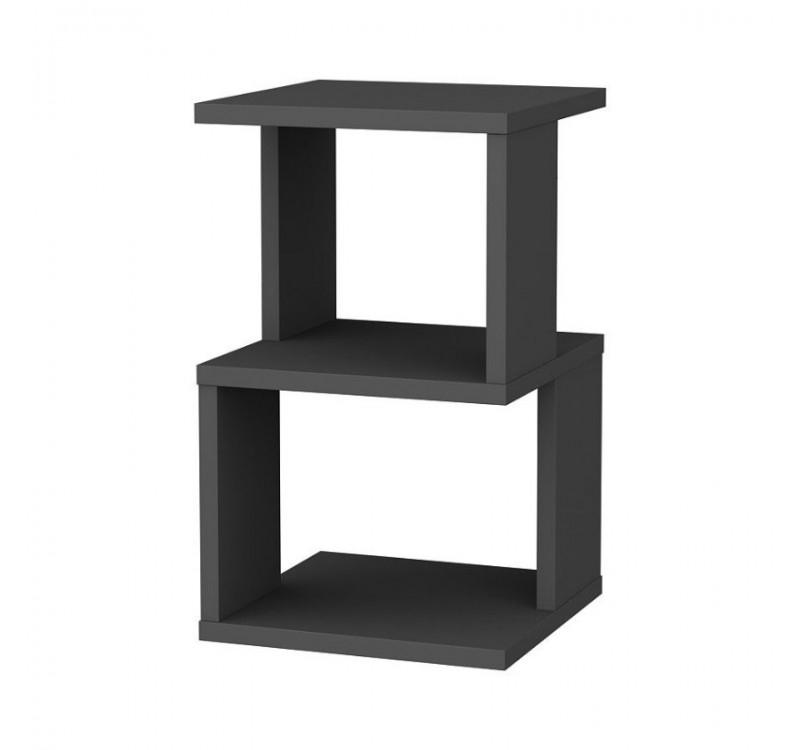 Κομοδίνο Carter Megapap χρώμα ανθρακί 29,6x29,6x49,4εκ.