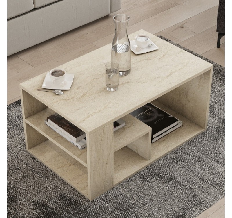 Τραπεζάκι σαλονιού Rodom Megapap χρώμα travertine 80x50x40εκ.