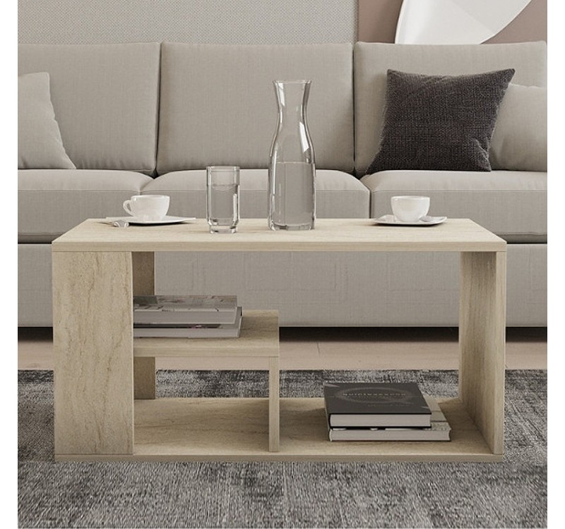 Τραπεζάκι σαλονιού Rodom Megapap χρώμα travertine 80x50x40εκ.