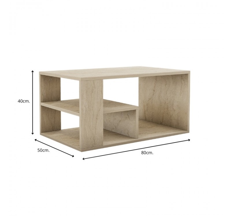 Τραπεζάκι σαλονιού Rodom Megapap χρώμα travertine 80x50x40εκ.