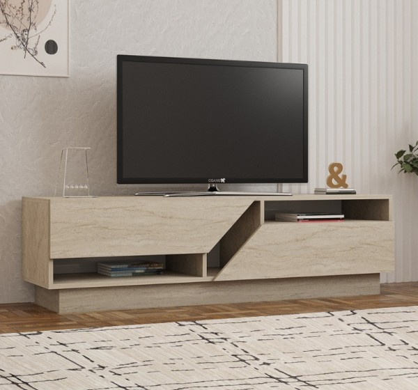 Έπιπλο τηλεόρασης Koza Megapap χρώμα travertine 160x40x45εκ.