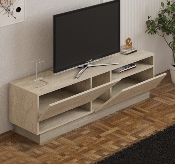 Έπιπλο τηλεόρασης Koza Megapap χρώμα travertine 160x40x45εκ.
