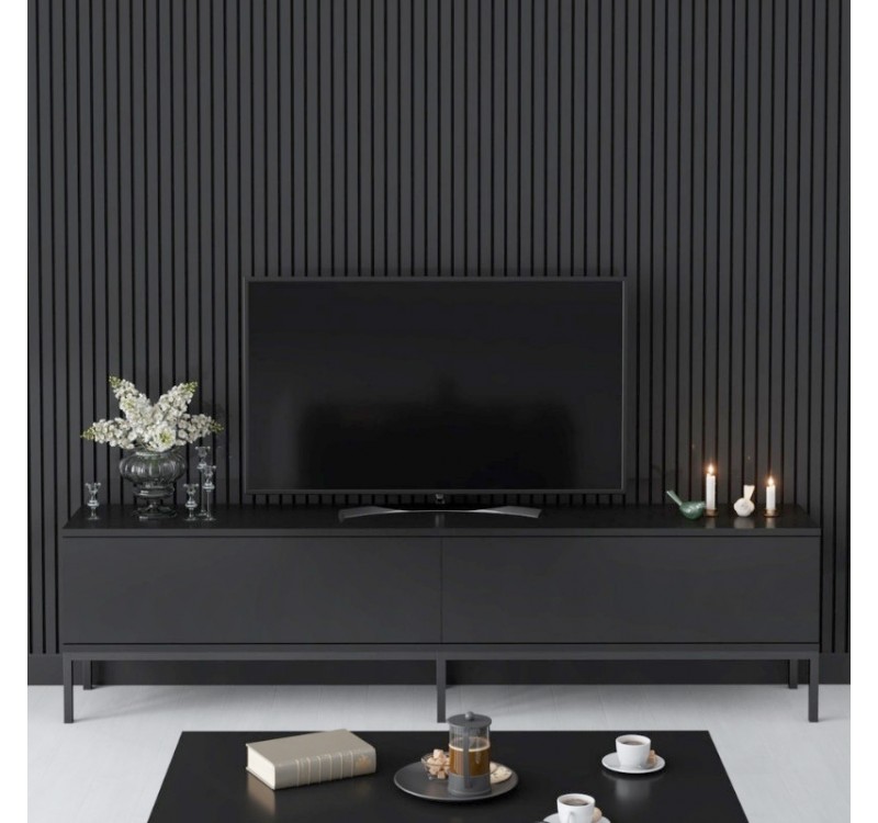 Έπιπλο τηλεόρασης Lord Megapap χρώμα μαύρο 180x30x47εκ.