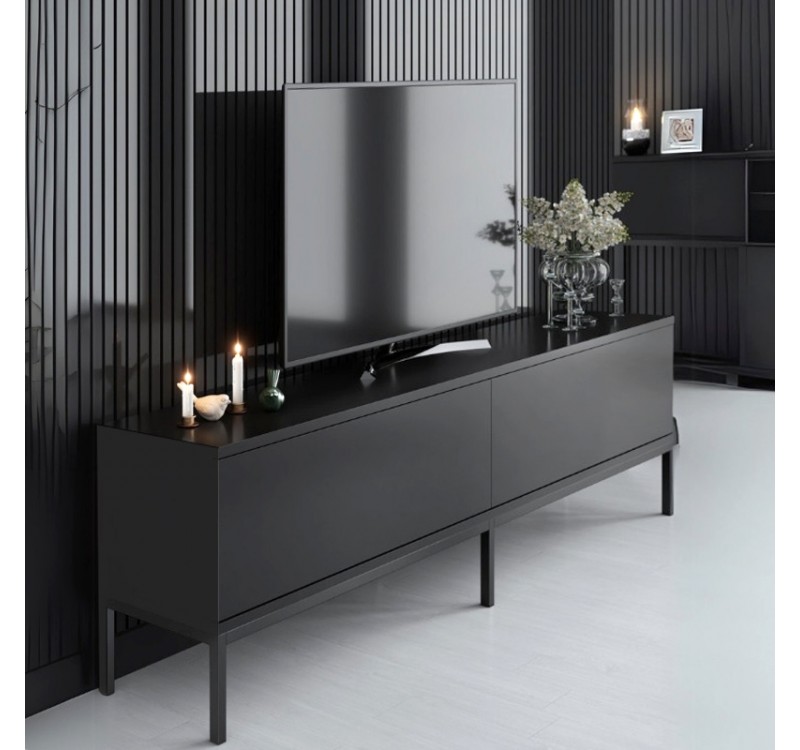 Έπιπλο τηλεόρασης Lord Megapap χρώμα μαύρο 180x30x47εκ.