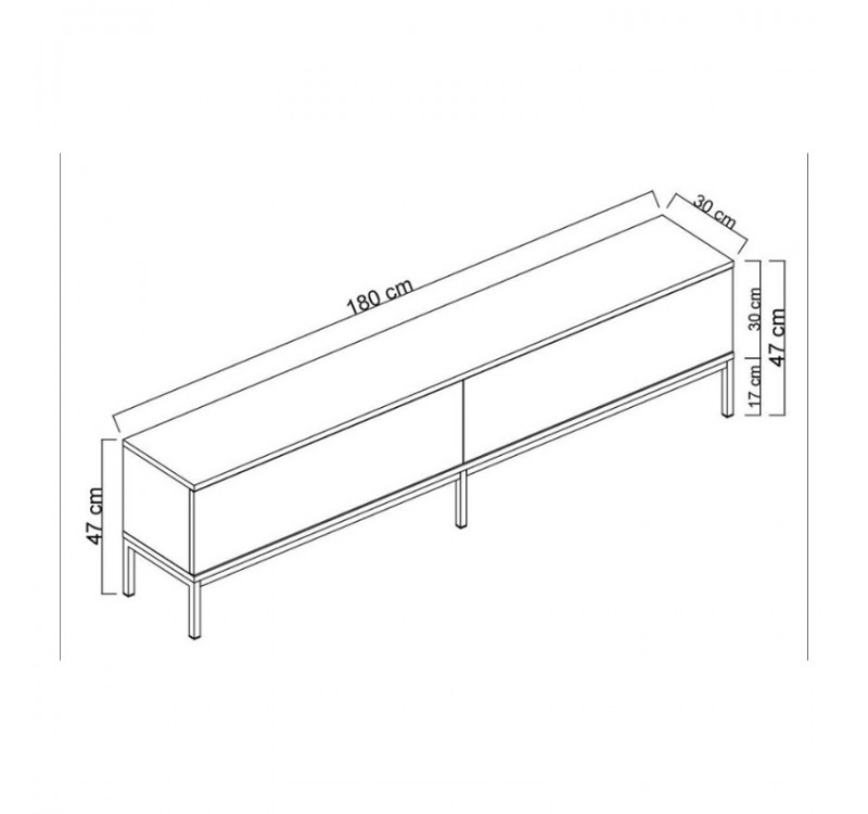 Έπιπλο τηλεόρασης Lord Megapap χρώμα μαύρο 180x30x47εκ.