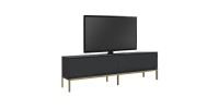 Έπιπλο τηλεόρασης Lord Megapap χρώμα μαύρο - χρυσό 180x30x47εκ.