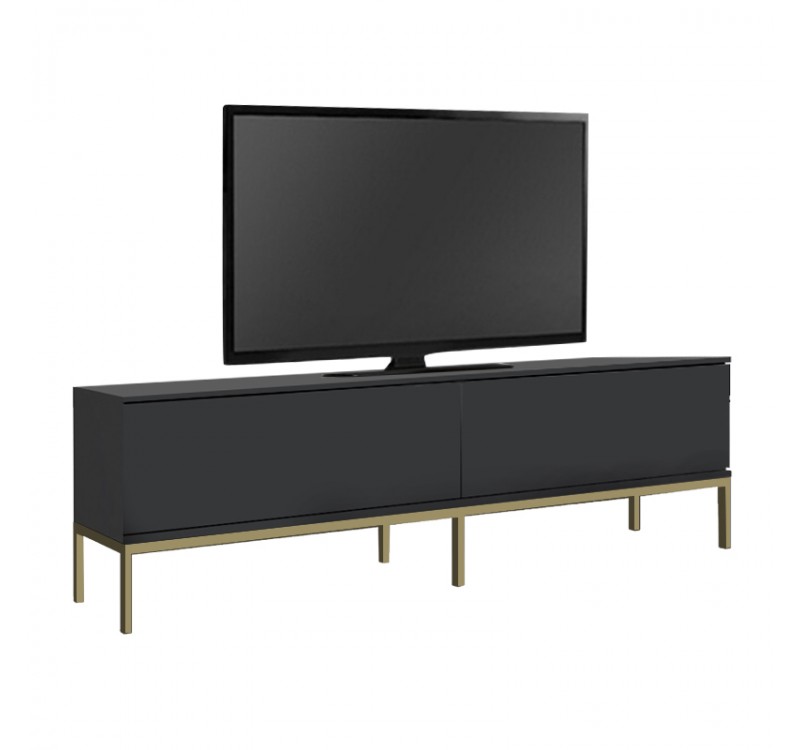 Έπιπλο τηλεόρασης Lord Megapap χρώμα μαύρο - χρυσό 180x30x47εκ.