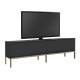 Έπιπλο τηλεόρασης Lord Megapap χρώμα μαύρο - χρυσό 180x30x47εκ.