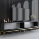 Έπιπλο τηλεόρασης Lord Megapap χρώμα μαύρο - χρυσό 180x30x47εκ.