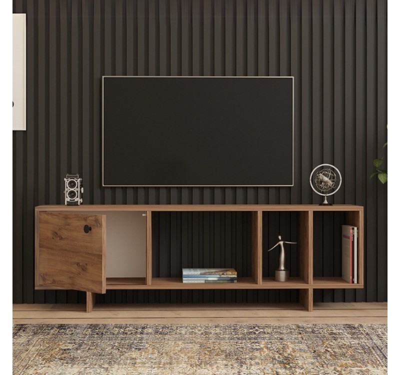 Έπιπλο τηλεόρασης Folsom Megapap χρώμα atlantic pine 140x29,9x45εκ.