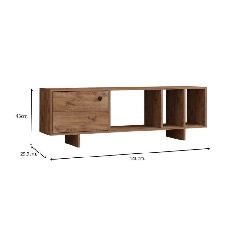 Έπιπλο τηλεόρασης Folsom Megapap χρώμα atlantic pine 140x29,9x45εκ.