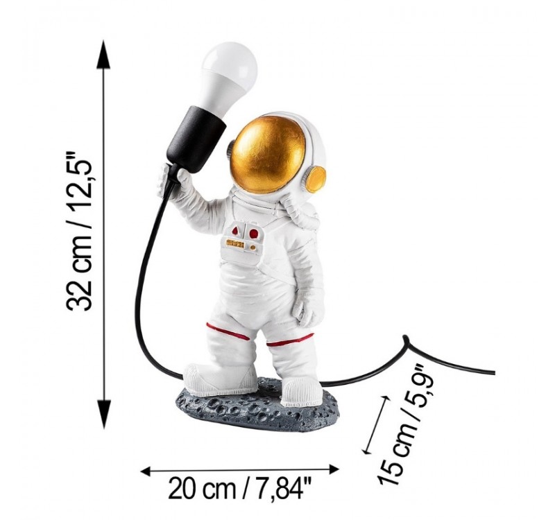 Φωτιστικό επιτραπέζιο Astronaut Megapap E27 πολυεστερικό χρώμα λευκό 20x15x32εκ.