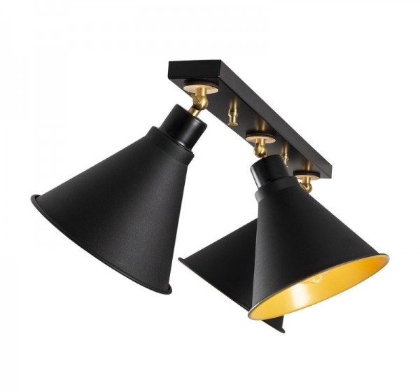 Φωτιστικό οροφής Arden Megapap E27 μεταλλικό τρίφωτο χρώμα μαύρο 72x20x26εκ.