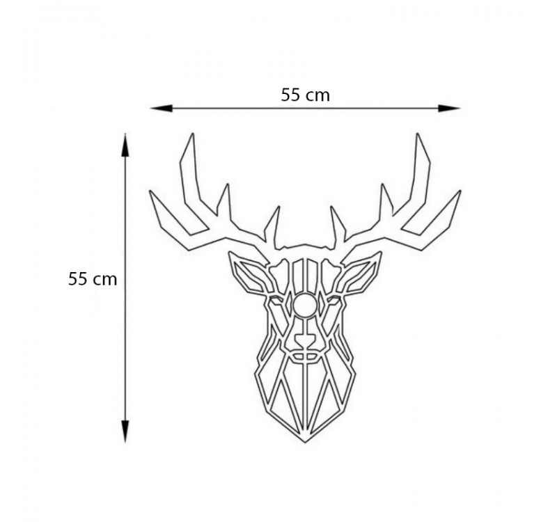 Απλίκα τοίχου Deer Megapap E27 MDF χρώμα μαύρο 55x12x55εκ.