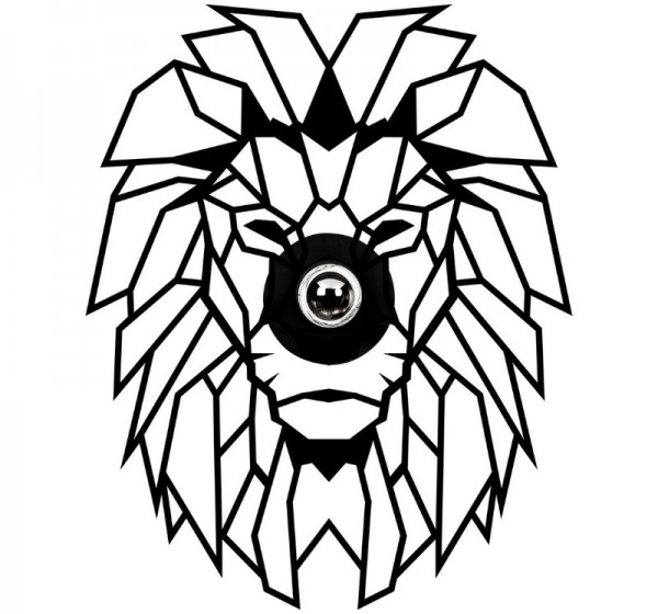 Απλίκα τοίχου Lion Megapap E27 MDF χρώμα μαύρο 39x12x49εκ.
