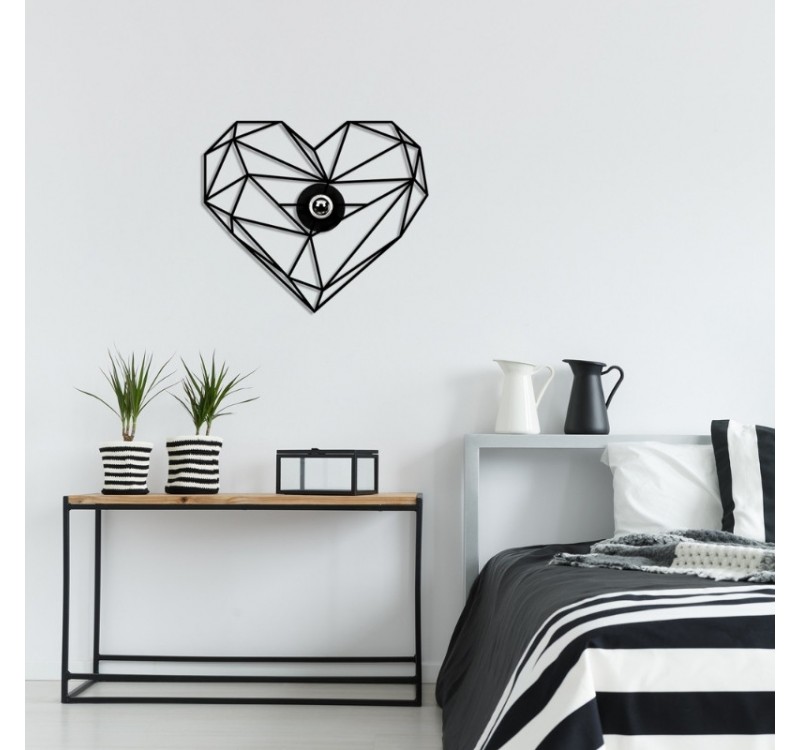 Απλίκα τοίχου Heart Megapap E27 MDF χρώμα μαύρο 47x12x40εκ.