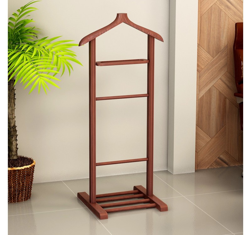 Επιδαπέδια κρεμάστρα Beta Megapap ξύλινη χρώμα καρυδί 48x35x120εκ.