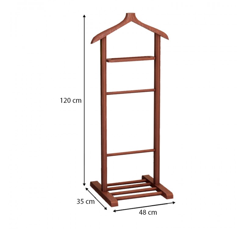 Επιδαπέδια κρεμάστρα Beta Megapap ξύλινη χρώμα καρυδί 48x35x120εκ.