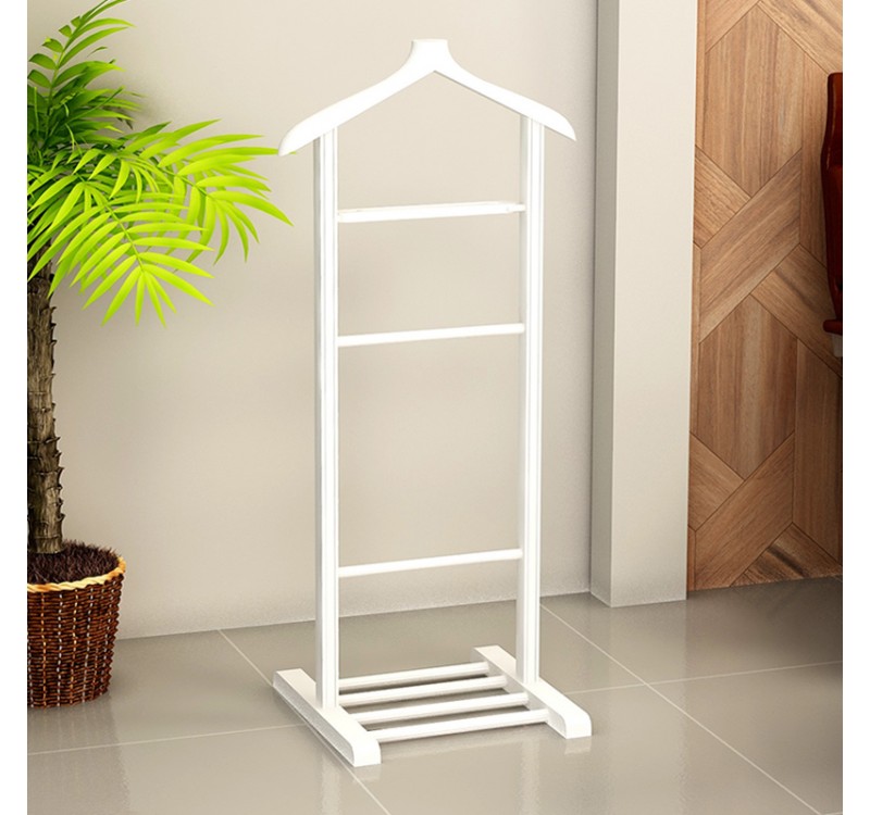 Επιδαπέδια κρεμάστρα Beta Megapap ξύλινη χρώμα λευκό 48x35x120εκ.