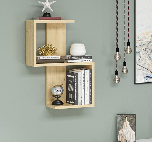 Ραφιέρα τοίχου Octa Megapap χρώμα sapphire oak 45x16,4x60εκ.