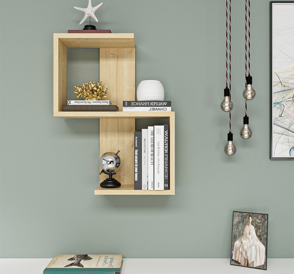 Ραφιέρα τοίχου Octa Megapap χρώμα sapphire oak 45x16,4x60εκ.