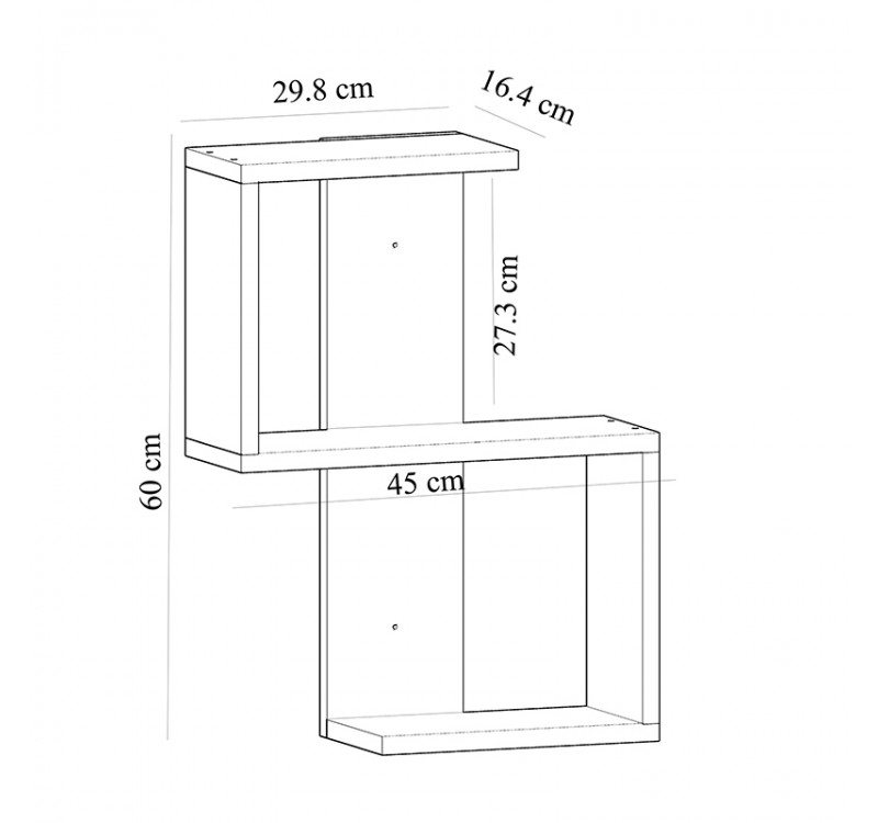 Ραφιέρα τοίχου Octa Megapap χρώμα sapphire oak 45x16,4x60εκ.