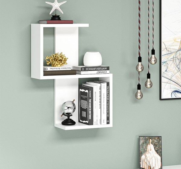 Ραφιέρα τοίχου Octa Megapap χρώμα λευκό 45x16,4x60εκ.