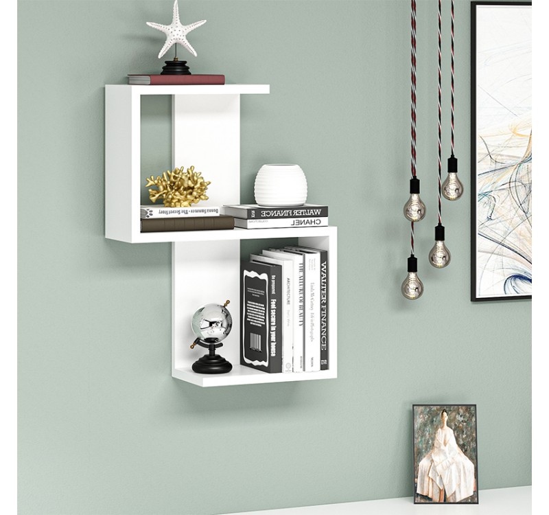 Ραφιέρα τοίχου Octa Megapap χρώμα λευκό 45x16,4x60εκ.