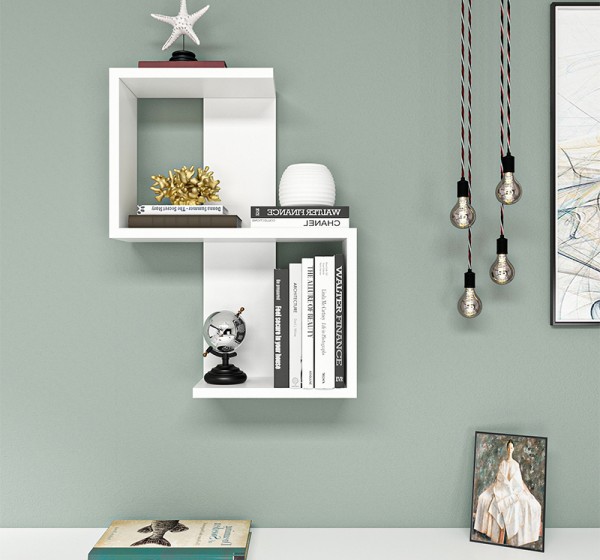 Ραφιέρα τοίχου Octa Megapap χρώμα λευκό 45x16,4x60εκ.