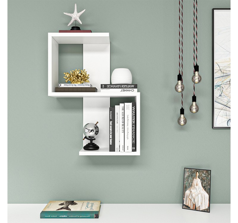 Ραφιέρα τοίχου Octa Megapap χρώμα λευκό 45x16,4x60εκ.