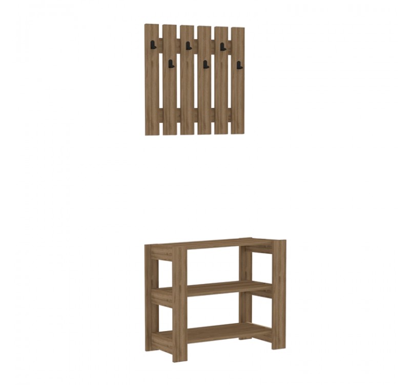 Έπιπλο εισόδου Friends Megapap χρώμα καρυδί 69,8x33,6x60εκ.