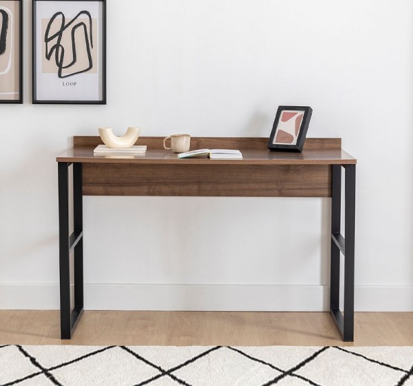 Γραφείο εργασίας Rana Megapap χρώμα καρυδί - μαύρο 120x60x78,8εκ.