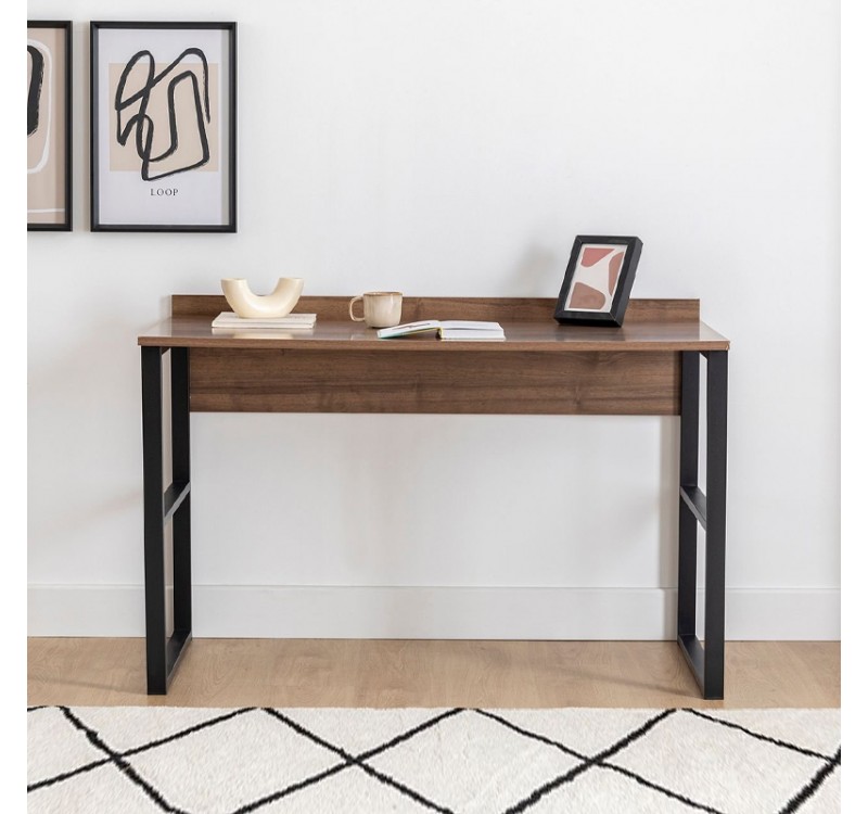 Γραφείο εργασίας Rana Megapap χρώμα καρυδί - μαύρο 120x60x78,8εκ.