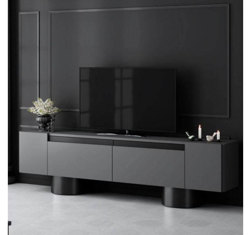 Έπιπλο τηλεόρασης Haven Megapap χρώμα ανθρακί 180x30x50εκ.