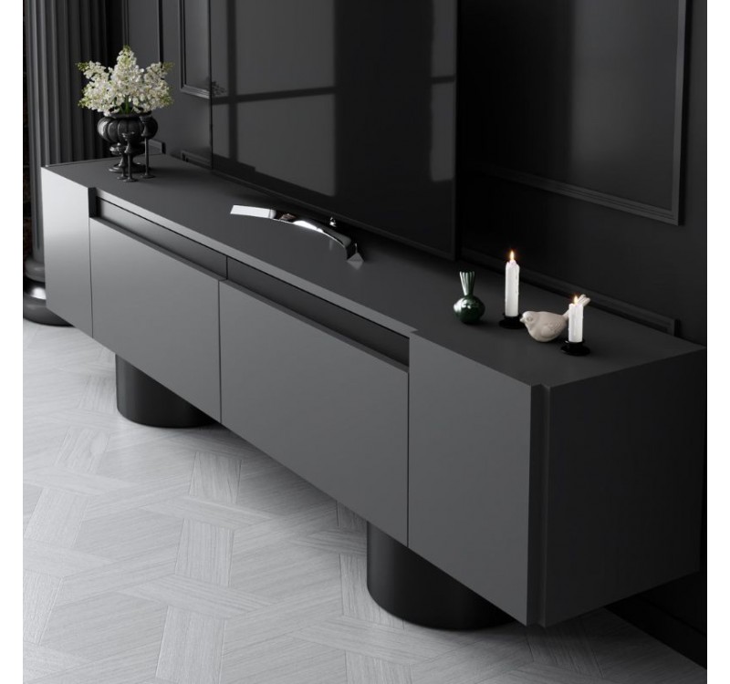Έπιπλο τηλεόρασης Haven Megapap χρώμα ανθρακί 180x30x50εκ.