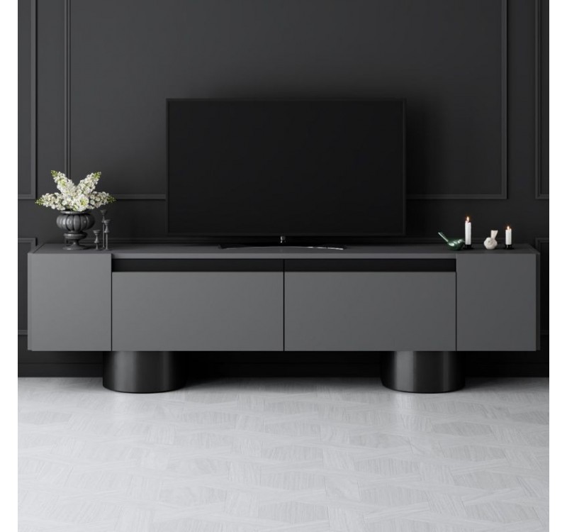 Έπιπλο τηλεόρασης Haven Megapap χρώμα ανθρακί 180x30x50εκ.