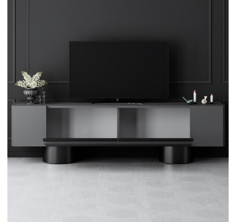 Έπιπλο τηλεόρασης Haven Megapap χρώμα ανθρακί 180x30x50εκ.