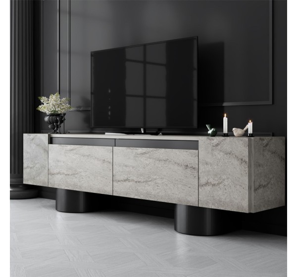 Έπιπλο τηλεόρασης Haven Megapap χρώμα travertine 180x30x50εκ.