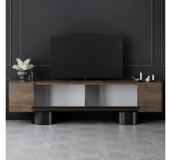 Έπιπλο τηλεόρασης Haven Megapap χρώμα καρυδί 180x30x50εκ.