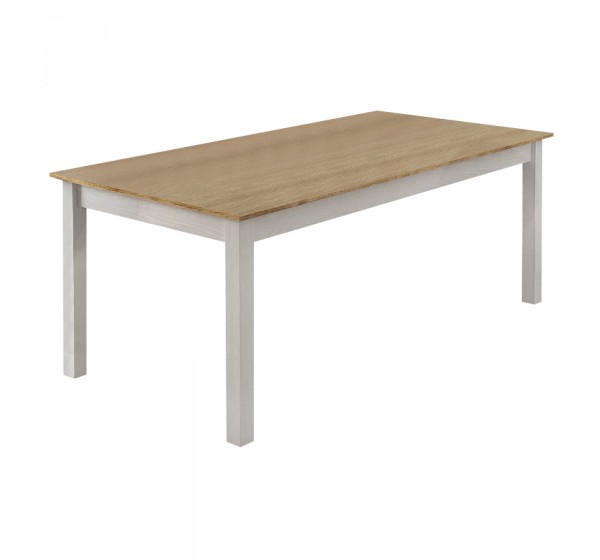 Τραπέζι Fira Megapap χρώμα λευκό - φυσικό οξιάς 180x90x78εκ.