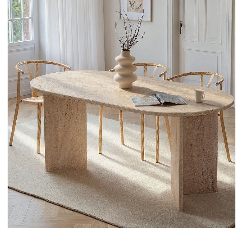 Τραπέζι Sablin Megapap χρώμα travertine 180x89,5x75εκ.