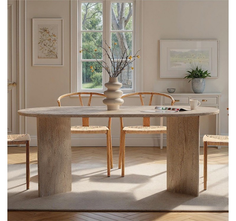 Τραπέζι Sablin Megapap χρώμα travertine 180x89,5x75εκ.