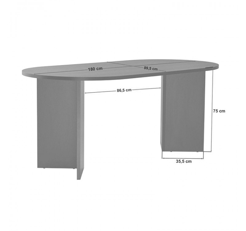 Τραπέζι Sablin Megapap χρώμα καρυδί 180x89,5x75εκ.