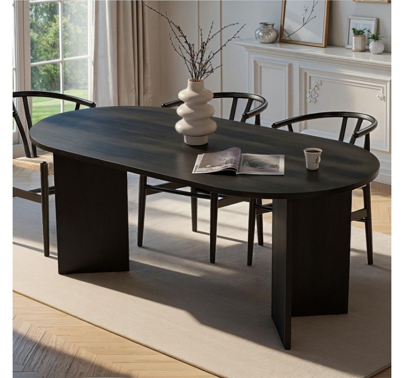 Τραπέζι Sablin Megapap χρώμα black wood 180x89,5x75εκ.