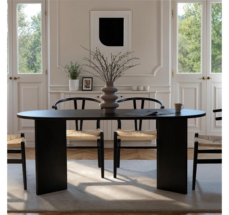 Τραπέζι Sablin Megapap χρώμα black wood 180x89,5x75εκ.