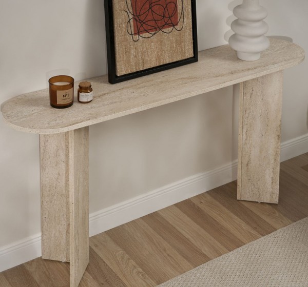Κονσόλα Sira Megapap χρώμα travertine 150x35x75εκ.