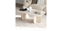 Τραπεζάκι σαλονιού Becaj Megapap χρώμα sandstone - travertine 120x60x41,4εκ.