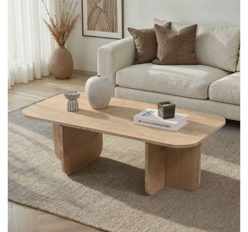 Τραπεζάκι σαλονιού Becaj Megapap χρώμα sapphire oak 120x60x41,4εκ.
